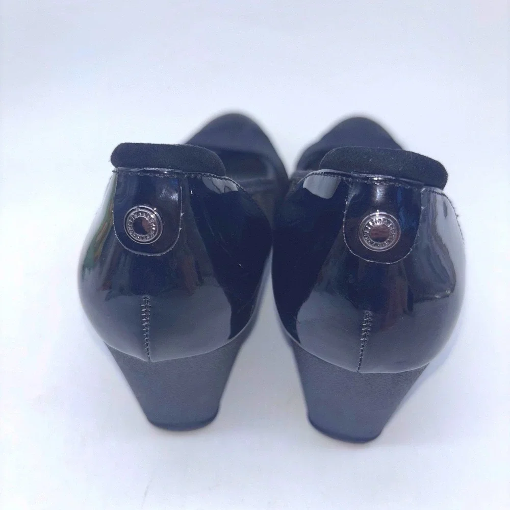 Anne Klein Sport Timeout Black Mid Wedge Slip On Shoe